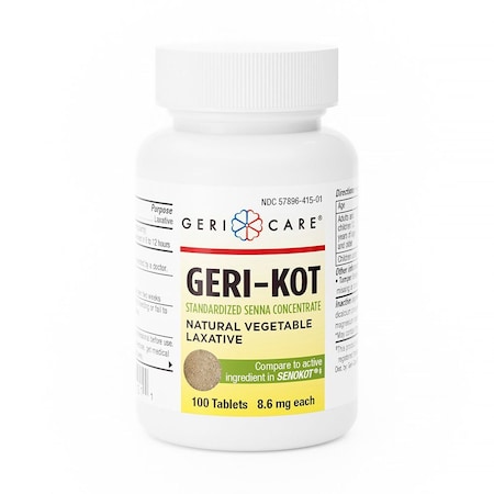 Geri-Care Geri-Kot Senna Concentrate Natural Vegetable Laxative, 8.6mg, 100PK 451-01-GCP