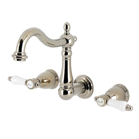Kingston Brass Double-Handle Wall Mount Bathroom Faucet, Polished Nickel KS1256BPL