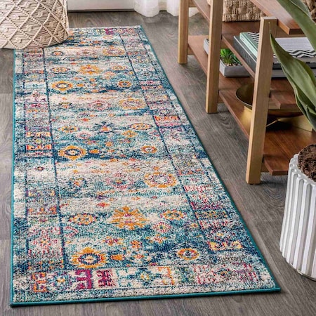 Jonathan Y Bohemian FLAIR Boho Vintage Medallion Navy/Cream 2 ft. x 8 ft. Runner Rug BMF103B-28