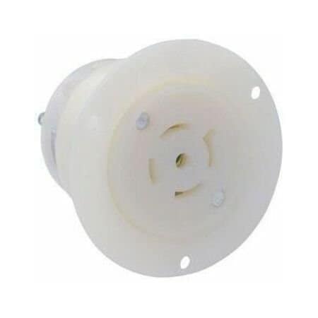 Leviton LockingReceptacle, 20A, 2hp, 120/208VAC, Wht 2516