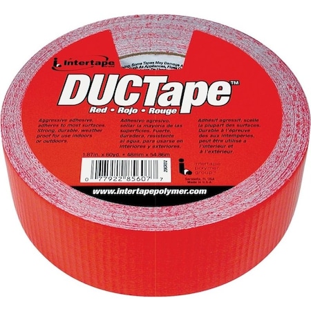Intertape Duct Tape, 60 yd L, 188 in W, PolyethyleneCoated Cloth Backing, Red 20C-R2