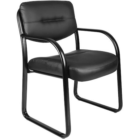 Boss Guest Chair, Black Seat, Black Back, 23" W 24" L 34" H, No Arms, Molded Foam, Fabric Upholstery Seat B9539