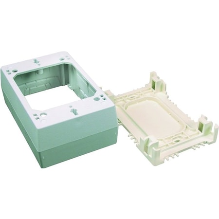 Legrand Wiremold CordMate II Datacom Box, 1 Gang, Plastic, White, Wall Mounting C53