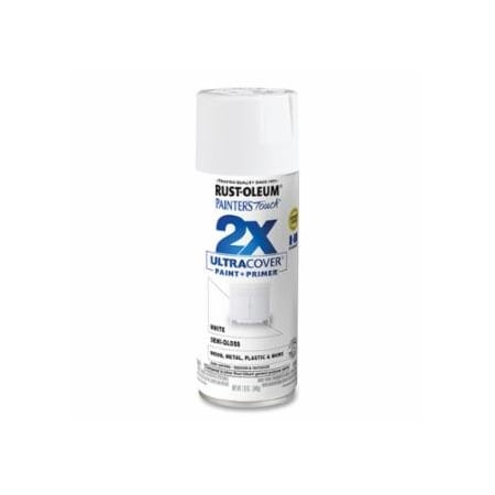 Rust-Oleum Painter's Touch 2X Ultra Cover Ultra Cover Semi-Gloss Spray Paint, 12 oz, White, 6PK 647-334098