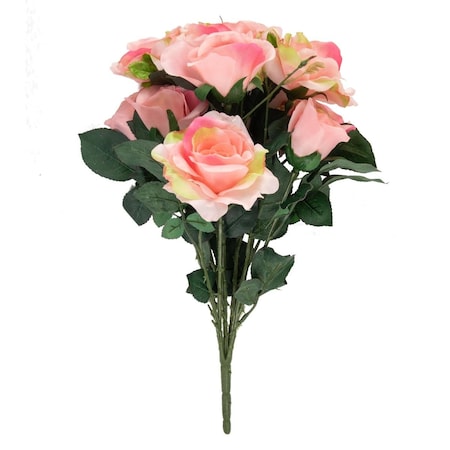 Allstate 18 in. Rose Artificial Silk Floral Bouquet Flowers, Pink 35163975