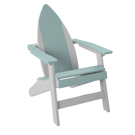 Polybird SURFBOARD ADIRONDACK-NOSE CHAIR.      SAGE AND WHITE POLYBIRD P81