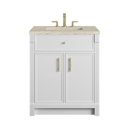 James Martin Vanities Bellshire 30" Single Vanity, Bright White w/ 3 CM Tajnar Eclos Top 660-V30-BW-3TJR
