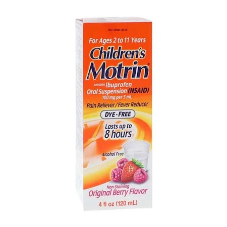 Motrin Children NSAID Suspension Dye-Free, 100mg/5mL, Berry, 4oz 00450184047