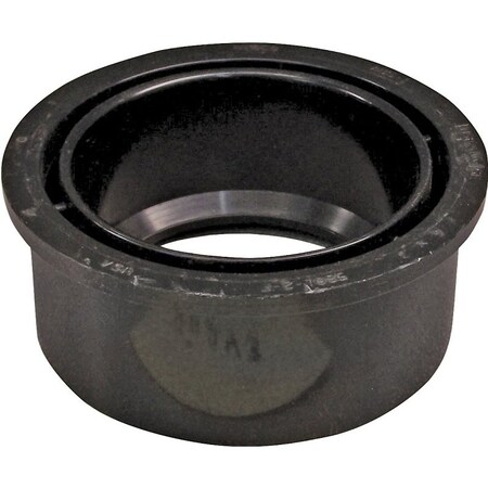 Genova CANPLAS Reducing Pipe Bushing, 3 x 112 in, Spigot x Hub, ABS, Black, 40 Schedule 102762BC