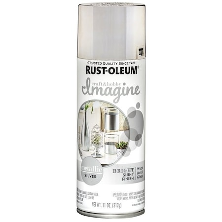 Rust-Oleum Imagine Craft  Hobby 7606387 Spray Paint, Metallic, Silver, 11 oz, Aerosol Can 355101