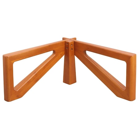 Leisuremod Imperial Triangle Coffee Table Base, Light Walnut NG52LWB