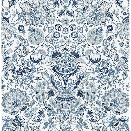 A-Street Prints Blanche Blue Floral Damask Wallpaper 4147-27372