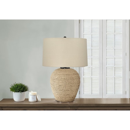 Monarch Specialties Lighting, 25 in.H, Table Lamp, Rattan, Beige Shade, Transitional I 9713