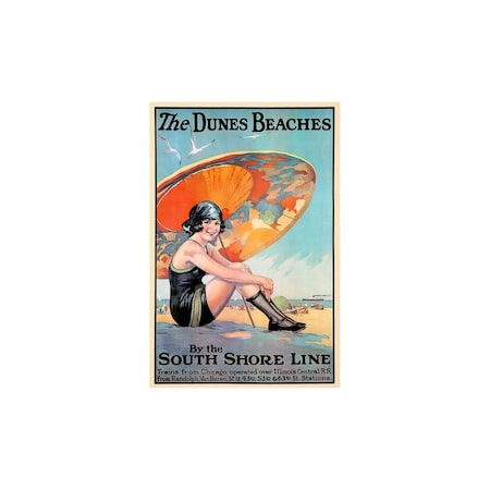 Homeroots Dunes Beaches Vintage Travel Unframed Print Wall Art 394283