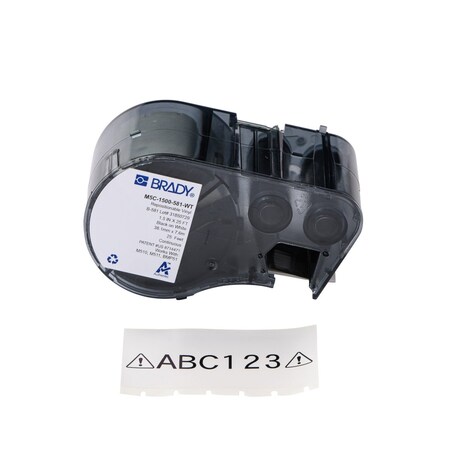 Brady Repositionable Multi-Purpose Vinyl Labels 1.5 in W x 25 ft L M5C-1500-581-WT