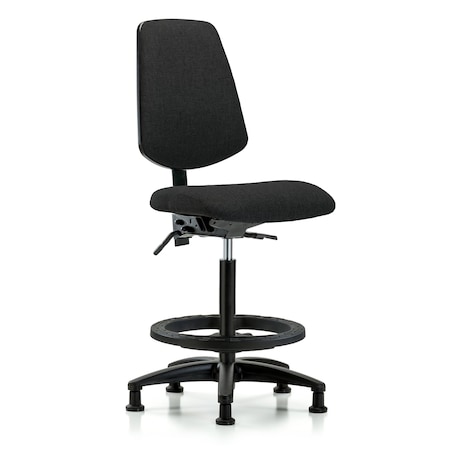 Blue Ridge Ergonomics Fab Hi Bench Chair, Med, Bk, BF, Glds, Blk, No Arms, 26" to 35-1/2" Height, Black BR-FHBCH-MB-RG-T1-A0-BF-RG-F42