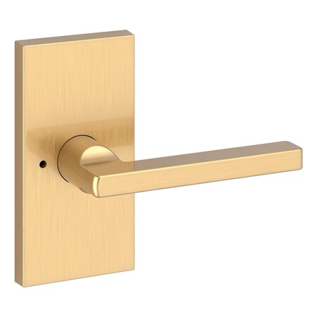 Baldwin Privacy Square Lever and Contemporary 5in Rose with 6AL Latch and Dual Strike Lifetime Satin PVSQUCFR044