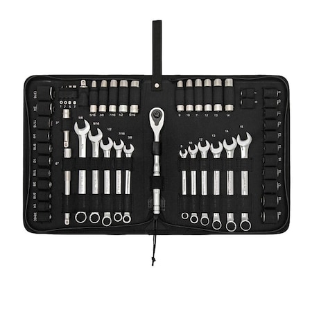 Gearwrench Mechanics Tool Set, 54-Piece, Steel, Chrome GWCBMTS54P