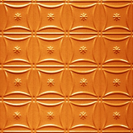 Shanko Rosebud Pattern 200 Lincoln Copper Surface Mount Powder Coated Standard Ceiling Tiles, 6PK RB200-NU-STD-LNCOP-6