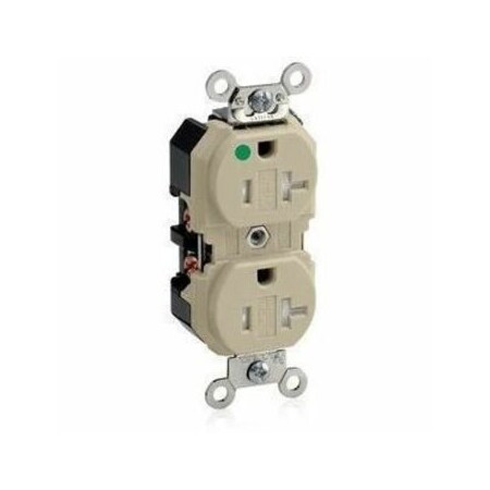 Leviton Extra Heavy Duty Hospital Grade Tamper Resistant Duplex Receptacle, 20 Amp, 125 Volt 8300-SGI