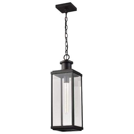 Nuvo Luca, Hanging Pendant, Sand Black Finish, Clear Beveled Glass 60/8514