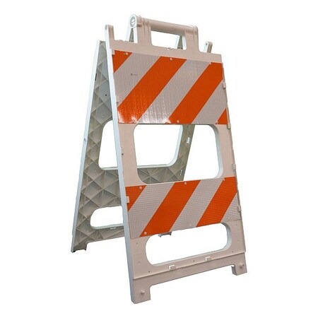 Plastx TrafficBarricade, White, 24-1/2inW 97-01-501-13