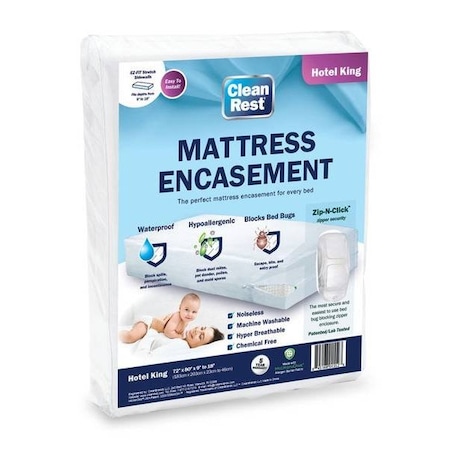 Cleanrest Mattress/Box Spring Protector, 72"W, White 845168015523