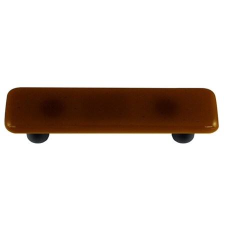 Palacedesigns Tan Rectangle Glass Cabinet Pull - Black Post PA706453