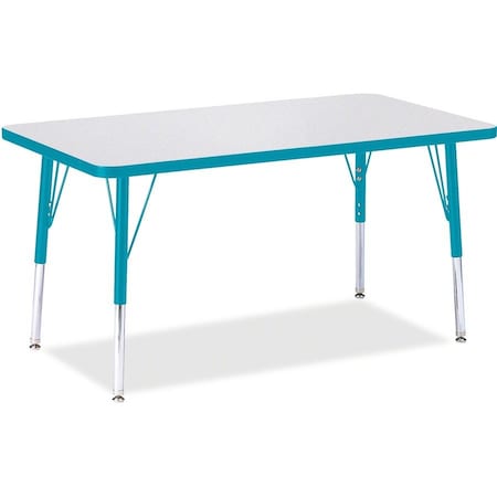 Jonti-Craft Berries Rectangle Activity Table, 24 in. x 36 in., E-height, Freckled Gray/Teal/Gray 6478JCE005