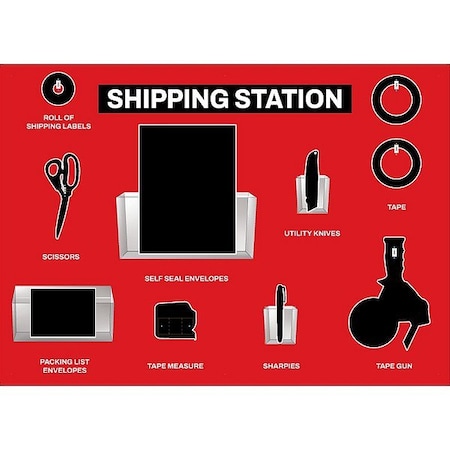 Visual Workplace Shipping Supplies Shadow Board 30-1910-3042-S32303