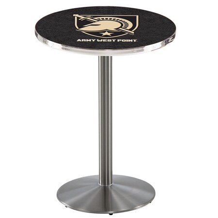 Holland Bar Stool Co 36" Stainless Steel US Military Academy ARMY Pub Table, 36" dia. Top L214S3636USMilA