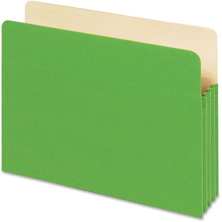 Globe-Weis Colored File Pockets- 5.25 in - Green- Letter, 10PK 1534G GRE-10