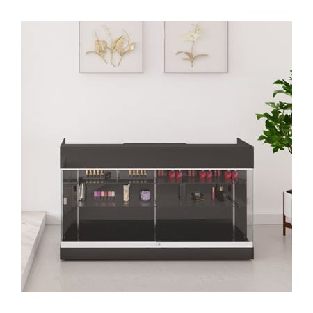 Specialty Store Services 72 In. Black Ledgetop Counter With Showcase 3366BK