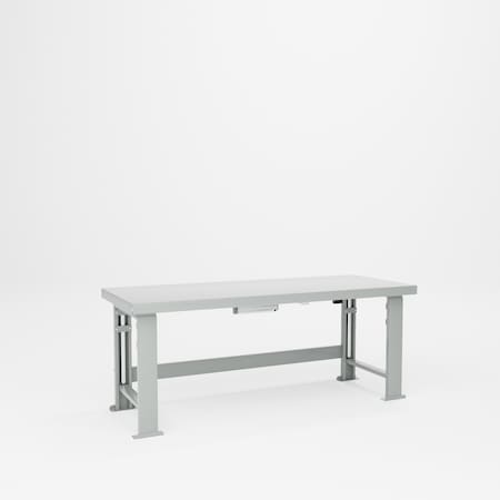 Pucel Steel Top Hydraulic Bench, 28 in W x 72 in D x 29-45 in H, Putty HBS-2872-E16