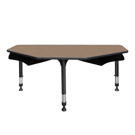 Regency I-Promise Student Classroom Desk W/ Book Storage, 60 in W X Wood, Metal, Noble Oak IP2SD2BX6024NO