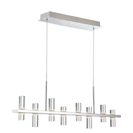 Eurofase Netto Contemporary LED Chandelier, 9-Light, 2700 Lumens, Clear/Chrome 33723-013
