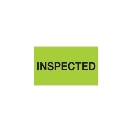 Bubblefast 3 x 5'' - ''Inspected'' Fluorescent Green Labels BFDL1164