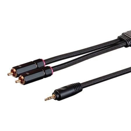 Monoprice Onix Series - 3.5mm to 2-Male RCA Adapter Cable_ 3ft_ Black 38081