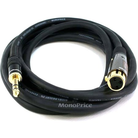Monoprice Monoprice 10ft Premier Series XLR Female to 1/4inch TRS Male 16AWG Cable (Gold Plated) 4770