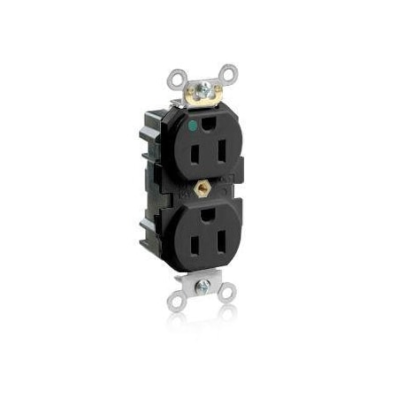 Leviton Straight Blade Receptacle, 5-15R, 15 A, 125V AC, Surface Mount, Self-Grounded M8200-HE