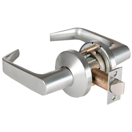 Best Grade 1 Passage Cylindrical Lock, 15 Lever, K Rose, Non-Keyed, Satin Chrome Finish, 4-7/8in ANSI St 9K30N15KS3626
