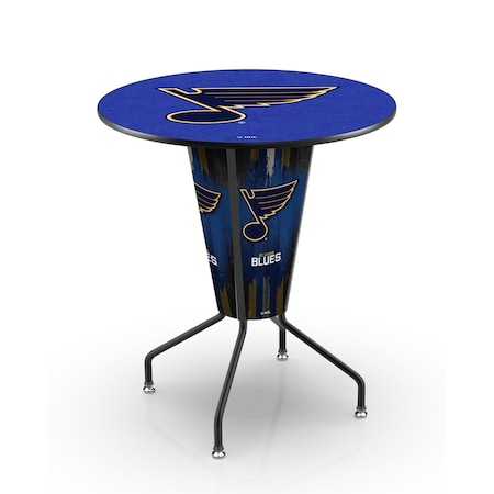 Holland Bar Stool Co Lighted 42" Black St Louis Blues Pub Table L218B42STLBlu36RSTLBlu