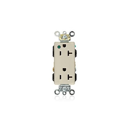 Leviton Straight Blade Receptacle, 5-20R, 20 A, 125V AC, Flush Mount, Self-Grounded 16362-PLI