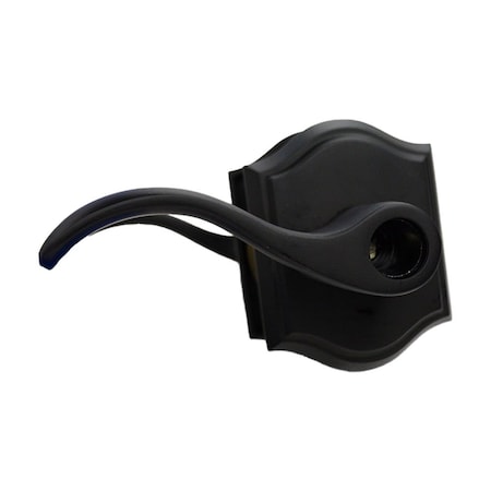 Baldwin Entry Curve Lever and Traditional Arch Rose with 6AL Latch and Dual Strike Satin Black Finish ENCURTAR190