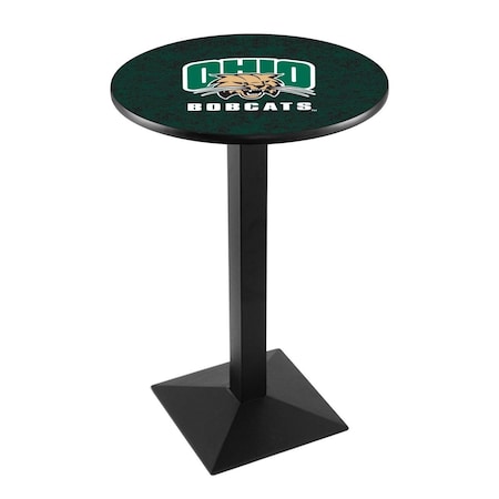 Holland Bar Stool Co 36" Blk Wrinkle Ohio University Pub Table, 36" dia. Top L217B3636UnivOH