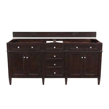 James Martin Vanities Vanity, without top, Burnished Mahogany, 71.8 in W x 22.9 in D, 650-V72-M-BNM