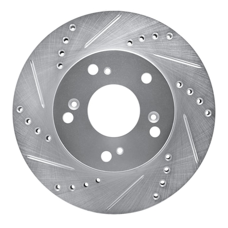 Dynamic Friction Co DFC Brake Rotor - Drilled and Slotted - Silver 631-59036L