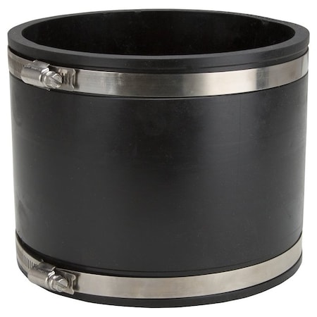 Prosource Coupling, 6 in x 6 in, PVC, Black FC56-66