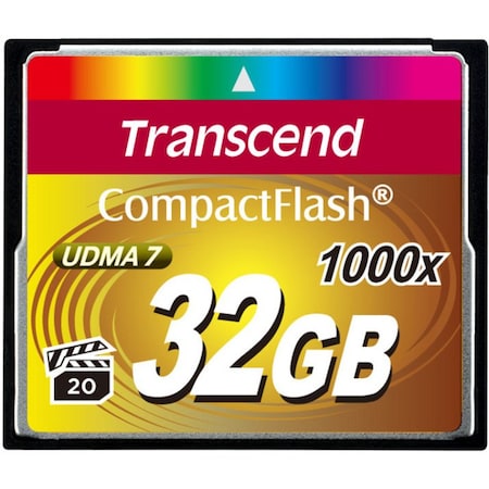 Transcend Information Transcend Ultimate 32 GB CompactFlash - 160 MB/s Read - 120 MB/s Write - 1000x Memory Speed TS32GCF1000