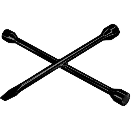 Performance Tool 14 in. Lug Wrench, 4-Way, SAE/Metric, Heavy Duty Steel W9